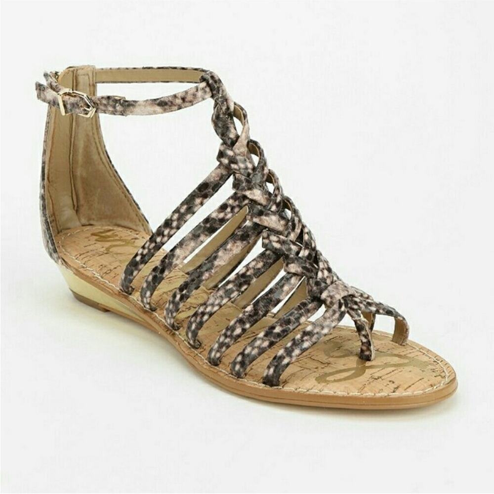 Sam Edelman Dakota snake print gladiator strappy sandal size 8.5 flat